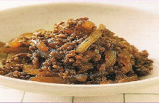 Simmered Ground beef and White radish